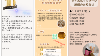 11月度カルチャースクールのスケジュールを更新しました。